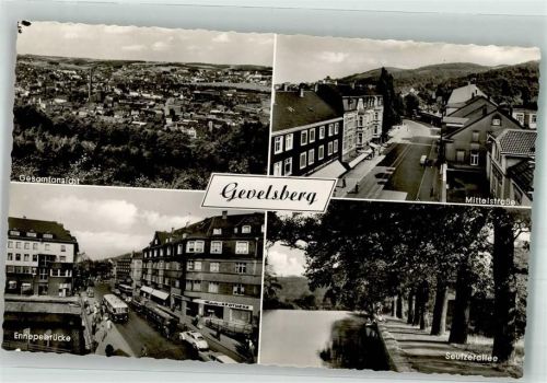 Gevelsberg 1961 Omnibus Auto Ennepebrücke Seufzerallee Mittelstrasse