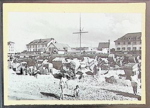 Duhnen Foto montiert auf Karton Strandleben Fotograf Otto Schulze
