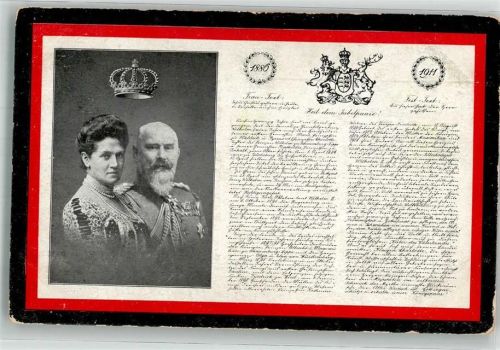 Stuttgart 1911 König Wilhelm II mit Charlotte zu Schaumburg-Lippe zur Silberhochzeit
