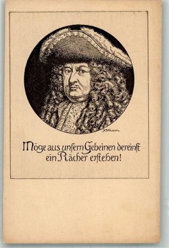 sign. Stassen F. Möge aus unsern Gebeinen dereinst ein Rächer erstehen Patriotik Künstlerkarte