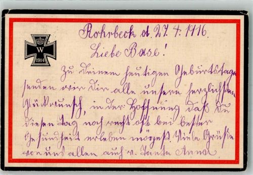 1916 Umrandung Schwarz-Weiß-Rot WK I