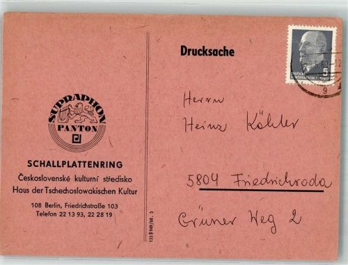 Berlin Mitte Schallplattenring 1969 Haus d.Tschechischen Kultur