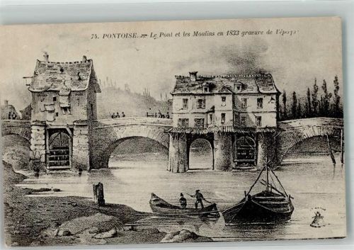 Pontoise 1929 Le Pont et les Mpulins en 1833