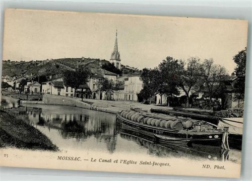 Moissac Kirche Saint-Jacques Kanal Frachtschiff
