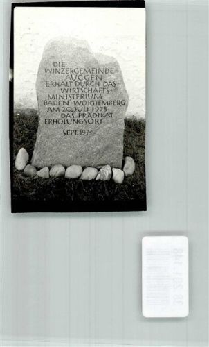 Auggen Erinnerungsstein Prädikat Erholungsort Foto Original aus Archiv eines Ansichtskartenverlags Ort handschriftlich