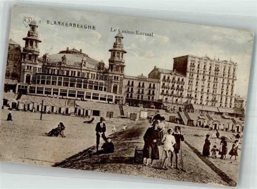 Blankenberghe 1913 Hotel Le Casino Kursaal Schwimmbad Strand