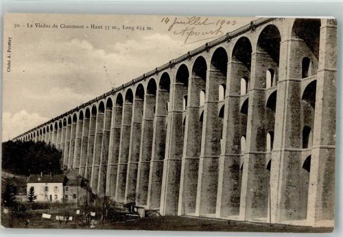 Chaumont 1903 Viaduc de Chaumont Eisenbahnbrücke