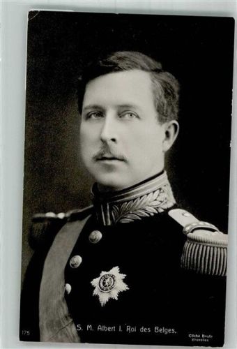 Portrait von König Albert I in Uniform mit Orden