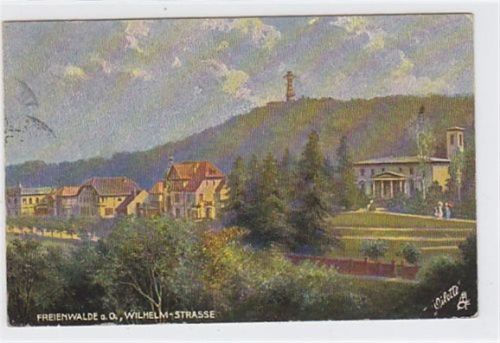 Bad Freienwalde Freienwalde a. O. Wilhelm-Strasse gelaufen 1911. Leichte Stempelspuren. Rückseite leicht stockfleckig, sonst gut erhalten.
