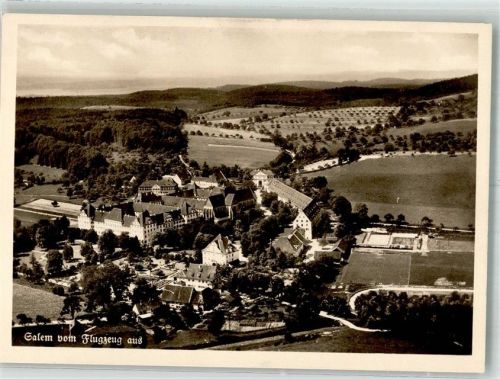 Salem 1940 Fliegeraufnahme vom Kloster und Schloss Salem