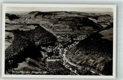 Weißenstein 1936 Fliegeraufnahme des Ortes mit Pfarrkirche Mariä Himmelfahrt