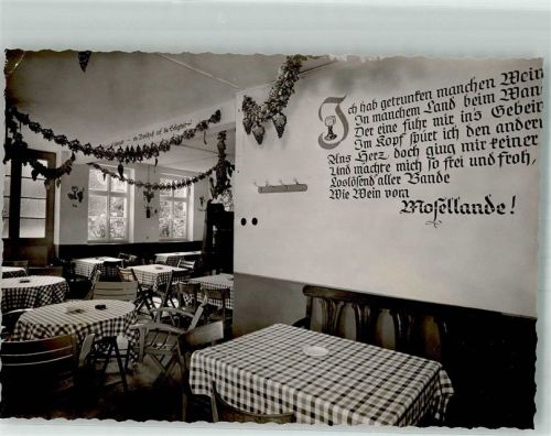 Trittenheim Straußwirtschaft Gaststube Foto Original aus Archiv eines Ansichtskartenverlags Ort handschriftlich
