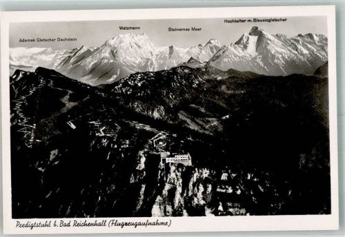Predigtstuhl 1939 Fliegeraufnahme der Bergstation Predigtstuhlbahn mit Alpenpanorama