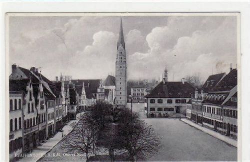 Pfaffenhofen a.d. Ilm mit Oberem Stadtplatz gelaufen, Marke entfernt. Leichter Stempeldurchdruck, leicht fleckig, sonst gut erhalten