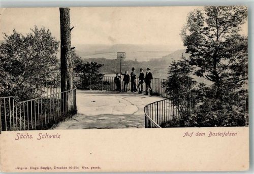 Bastei Auf dem Basteifelsen Fotograf Hugo Engler