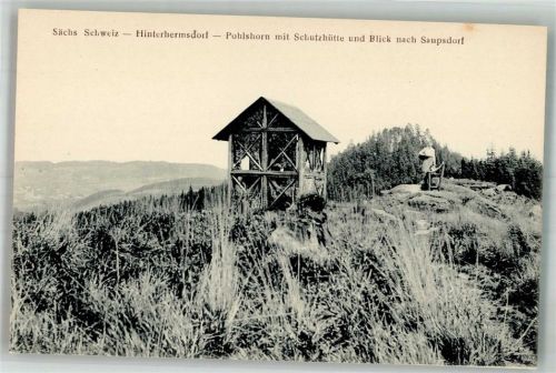 Hinterhermsdorf 1917 Pohlshorn mit Schutzhütte Fotograf Ruprecht