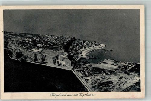 Helgoland 1929 Fliegeraufnahme der Insel mit Unter- und Oberland