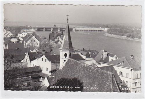 Obernberg am Inn O. ö. 1960 gelaufen, hinten leicht fleckig, sonst gut erhalten.