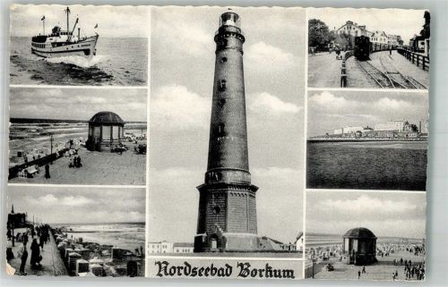 26757 W2972 Borkum Foto AK Seebäderschiff Promenade Inselbahn Musikpavillon