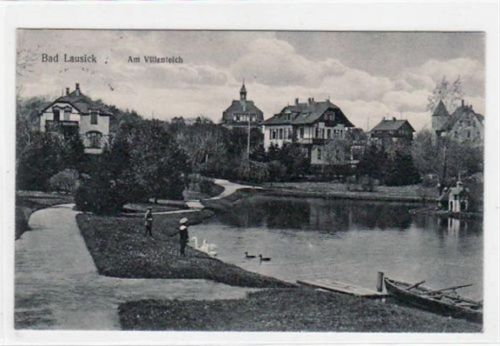 Bad Lausigk Bad Lausigk mit Partie am Villenteich gelaufen von 1926. Gute Erhaltung.