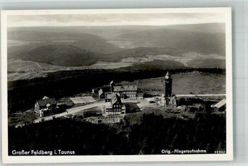 Schmitten 1937 Fliegeraufnahme vom Großen Feldberg mit Feldberghaus und Feldbergturm