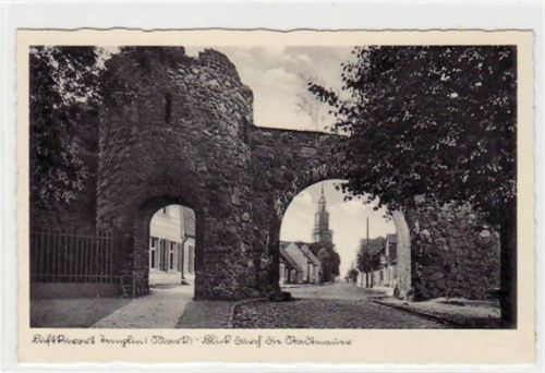Luftkurort Templin mit Blick auf die Mauer. Postalisch gelaufen mit Poststempel 10.11.1937. Top Erhaltung.