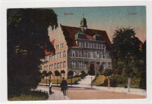 Apolda Apolda mit Lycenm gelaufen 1920. Leicht fleckig Rückseite. Marke entfernt, sonst gut erhalten.