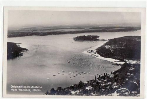 Berlin Zehlendorf mit Orig. Fliegeraufnahme vom Wannsee ungelaufen Gute Erhaltung.