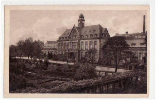 Leverkusen mit Verwaltungsgebäude der I.G. Farbenindustrie Aktiengesellschaft ungelaufen Leicht stockfleckig, sonst gut erhalten