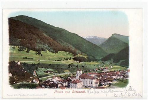 Steinach Steinach am Brenner mit Gesamtansicht und Gebirge. Karte beschrieben Ecken mit Albumabdrücken, sonst gut erhalten