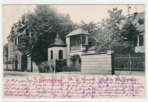 Großenhain Großenhain mit Partie an der Promenade gelaufen von 1899. Ecken mit Albumabdrücken, leichter Stempeldurchdruck, sonst gut erhalten.