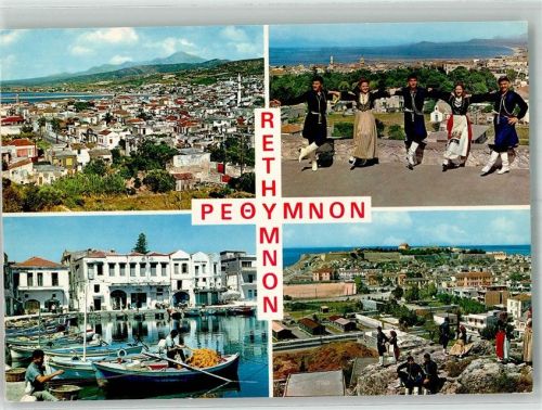 Kreta Tracht Hafen Stadtansicht Rettymnom
