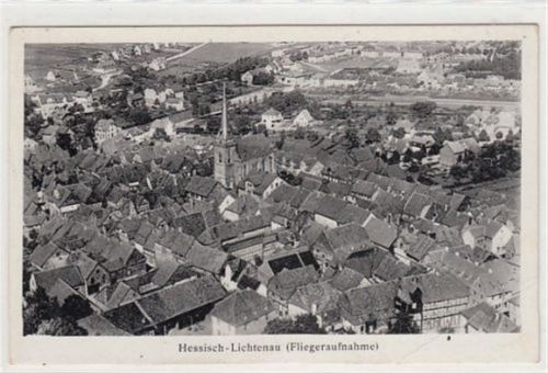 Hessisch Lichtenau Hessisch - Lichtenau. Fliegeraufnahme ungelaufen kleiner Knick unten rechts, sonst gut erhalten