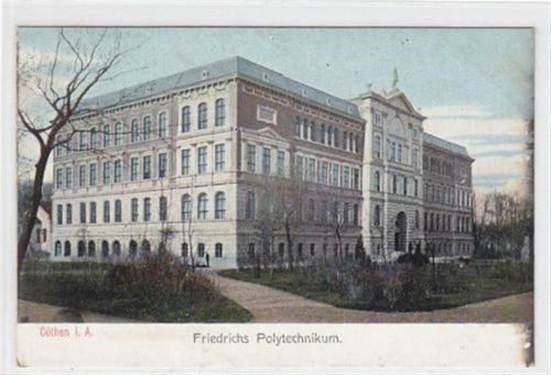Köthen Polytechnikum ungelaufen Die Karte weist Oxydationsspuren auf. Sonst gut erhalten.