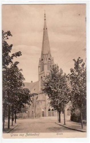 Berlin Zehlendorf mit Kirche gelaufen von 1909. Gute Erhaltung.