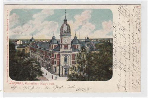 Liegnitz Liegnitz / Legnica. Kaiserliche Haupt-Post gelaufen 1902. Leichter Stempeldurchdruck. leicht stockfleckig, sonst gut erhalten