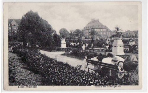 Köln Mülheim 901 Köln - Mülheim mit Partie im Stadtgarten. ungelaufen handschriftliches Datum von 1919. Leichter Bug unten links, sonst gut erhalten