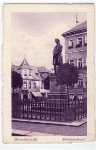 Hainichen Hainichen mit Gellertdenkmal ungelaufen Gute Erhaltung.