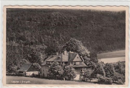 Lauter Lauter im Erzgebirge. Erholungsheim der Wohlfahrtsgemeinschaft des Sächsischen Militärvereins-Bundes gelaufen, 1937 kleiner Knick unten links, leichter Stempeldurchdruck, sonst gut erhalten