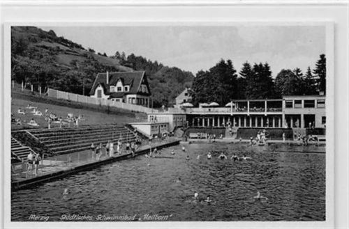 Merzig Merzig. ein Blick auf das Schwimmbad "Heilborn" ungelaufen Gute Erhaltung.