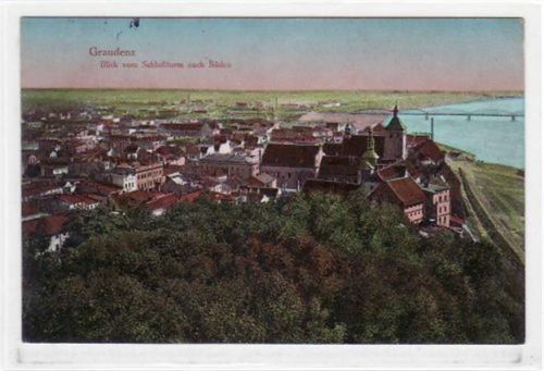 Graudenz Graudenz / Grudziadz mit Blick vom Schloßberg nach Süden. Feldpost, Stempel von 1915. Leicht fleckig, sonst gut erhalten