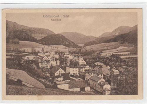 Görbersdorf i Schl Görbersdorf / Sokolowsko Oberdorf gelaufen 1926. Vorderseite leicht fleckig, sonst gut erhalten