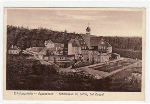 Erholungsheim - Jugendheim - Kinderheim im Solling bei Dassel gelaufen, 1928 kleiner Knick oben links, leicht fleckig, sonst gut erhalten