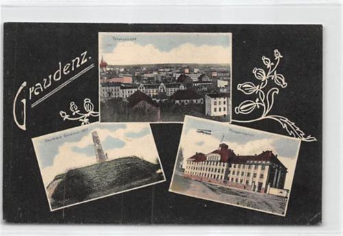 Graudenz Graudenz / Grudziadz mit Fliegerstation und Courbiére Denkmal. Feldpost kleiner Knick unten rechts, sonst gut erhalten