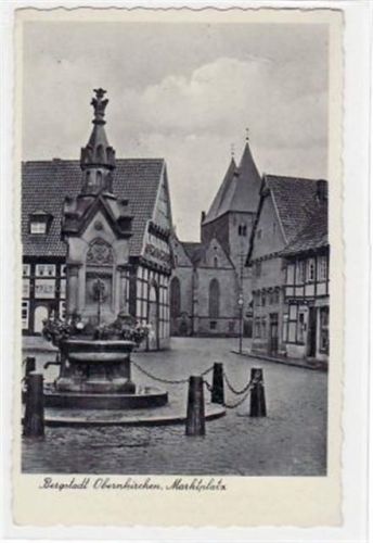 Obernkirchen mit Marktplatz gelaufen, 1939 kleiner Knick oben links, leichter Schriftdurchdruck, sonst gut erhalten