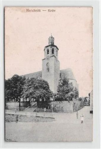 Herxheim. Kirche gelaufen kleiner Knick oben links, leicht stockfleckig, sonst gut erhalten