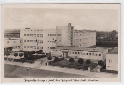 Berlin Neukölln. Jugendherberge Haus der Jugend gelaufen, 1936. Leichter Stempeldurchdruck, sonst gut erhalten