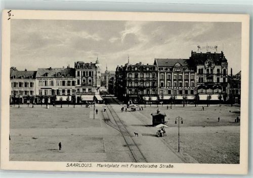 Saarlouis Marktplatz Französische Straße Ledergeschäft Schugeschäft Mayer & Hannau Kiosk