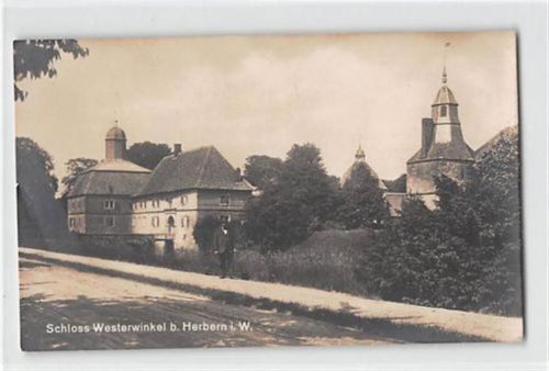 Fotokarte Herbern in Westfalen Schloss Westerwinkel. Karte beschrieben Zwei Knicke am linken Rand in der Mitte, sonst gut erhalten