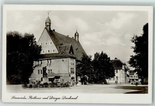 Sömmerda Dreyse-Denkmal Rathaus Litfaßsäule